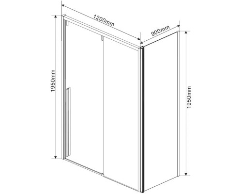 Душевой уголок Vincea Lugano VSR-1L9012CLGM-1 120x90 см, профиль вороненая сталь, стекло прозрачное