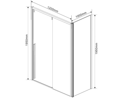 Душевой уголок Vincea Lugano VSR-1L1012CLGM-1 120x100 см, профиль вороненая сталь, стекло прозрачное