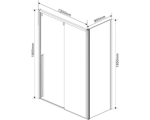 Душевой уголок Vincea Lugano VSR-1L9013CLGM-1 130x90 см, профиль вороненая сталь, стекло прозрачное