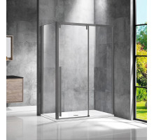 Душевой уголок Vincea Lugano VSR-1L9013CLGM-1 130x90 см, профиль вороненая сталь, стекло прозрачное