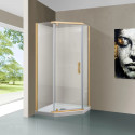 Душевой уголок Vincea Stresa VSP-1S100CLG 100x100 см, профиль золотой матовый, стекло прозрачное