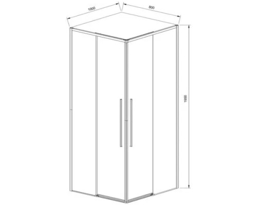 Душевой уголок Vincea Slim-N VSS-4SN8010CLBN 99x79 см, профиль никель матовый, стекло прозрачное