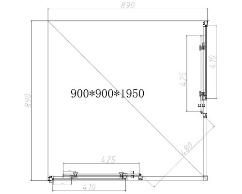 Душевой уголок Vincea Slim-N VSS-4SN900CLBN 89x89 см, профиль никель матовый, стекло прозрачное