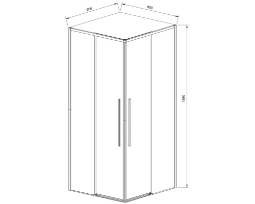 Душевой уголок Vincea Slim-N VSS-4SN900CLBN 89x89 см, профиль никель матовый, стекло прозрачное