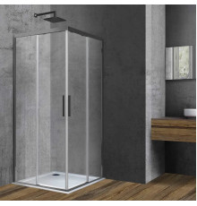Душевой уголок Vincea Soft VSS-3SO100CLGM 100x100 см, профиль вороненая сталь, стекло прозрачное