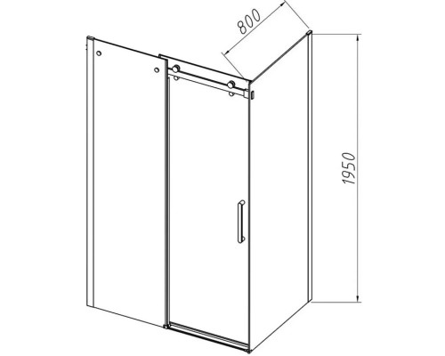 Душевой уголок Vincea Como-N VSR-4CN8014CGB 140x80 см, профиль черный матовый, стекло тонированное