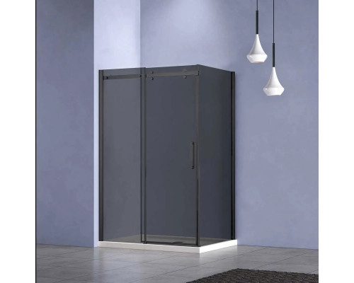 Душевой уголок Vincea Como-N VSR-4CN8016CGB 160x80 см, профиль черный матовый, стекло тонированное