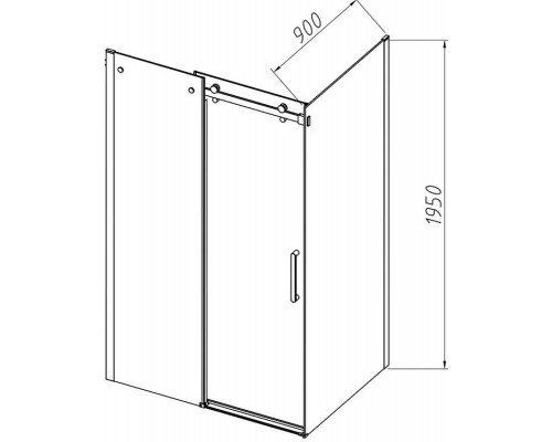 Душевой уголок Vincea Como-N VSR-4CN9015CGB 150x90 см, профиль черный матовый, стекло тонированное