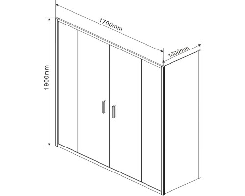 Душевой уголок Vincea Garda VSR-1G21017CLG 170x100 см, профиль золотой матовый, стекло прозрачное