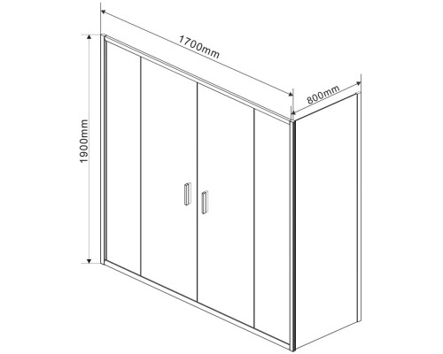 Душевой уголок Vincea Garda VSR-1G28017CLG 170x80 см, профиль золотой матовый, стекло прозрачное
