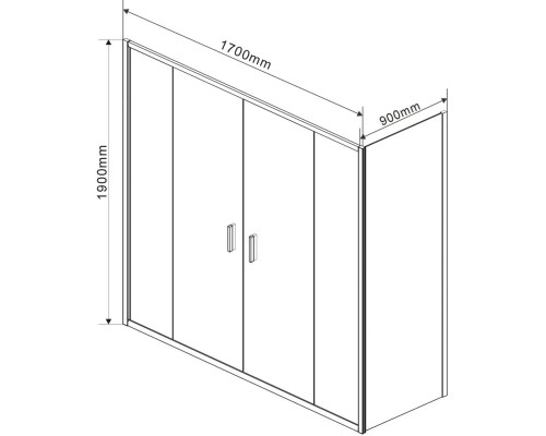 Душевой уголок Vincea Garda VSR-1G29017CLG 170x90 см, профиль золотой матовый, стекло прозрачное