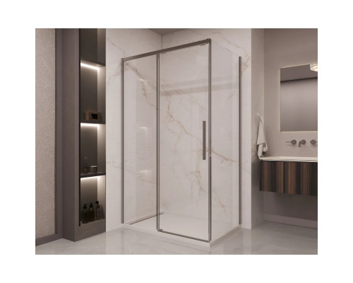 Душевой уголок Vincea Stella VSR-1ST8014CLGM 140x80 см, профиль вороненая сталь, стекло прозрачное