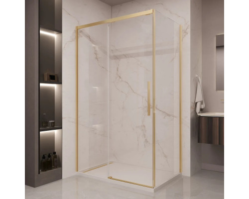 Душевой уголок Vincea Stella VSR-1ST9013CLG 130x90 см, профиль золотой матовый, стекло прозрачное