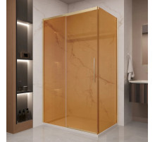 Душевой уголок Vincea Stella VSR-1ST9012GSG 120x90 см, профиль золотой матовый, стекло янтарное