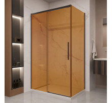 Душевой уголок Vincea Stella VSR-1ST9012GSB 120x90 см, профиль черный матовый, стекло янтарное