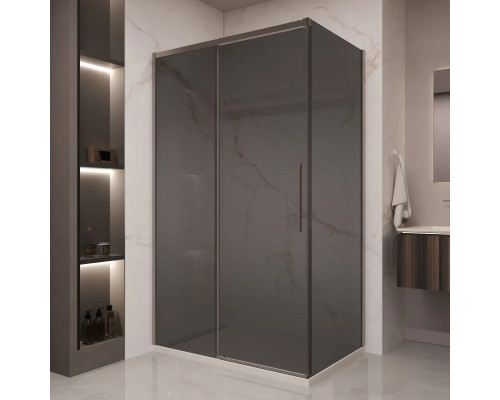 Душевой уголок Vincea Stella VSR-1ST9012CGGM 120x90 см, профиль вороненая сталь, стекло тонированное