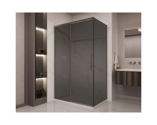 Душевой уголок Vincea Stella VSR-1ST9012CGGM 120x90 см, профиль вороненая сталь, стекло тонированное