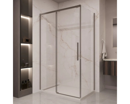 Душевой уголок Vincea Stella VSR-1ST1015CLGM 150x100 см, профиль вороненая сталь, стекло прозрачное