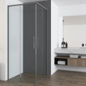 Душевой уголок Vincea Ultima VSS-7UL8080CLGM 80x80 см, профиль вороненая сталь, стекло прозрачное