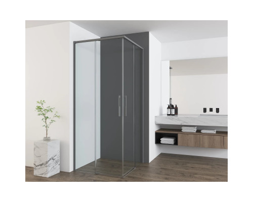 Душевой уголок Vincea Ultima VSS-7UL8080CLGM 80x80 см, профиль вороненая сталь, стекло прозрачное
