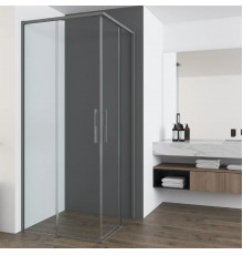 Душевой уголок Vincea Ultima VSS-7UL8010CLGM 100x80 см, профиль вороненая сталь, стекло прозрачное