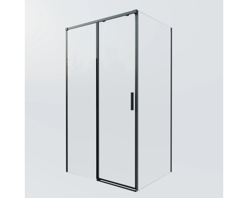 Душевой уголок Vincea Soft 2 VSR-3SO28010CLB 100x80 см, профиль черный матовый, стекло прозрачное