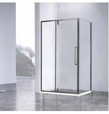 Душевой уголок Vincea Slim-N VSR-4SNP9010CLGM 100x90 см, профиль вороненая сталь, стекло прозрачное