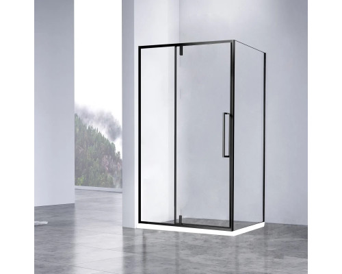 Душевой уголок Vincea Slim-N VSR-4SNP1010CLB 100x100 см, профиль черный матовый, стекло прозрачное