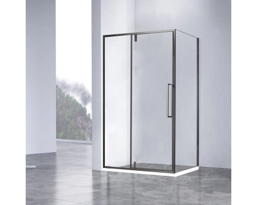 Душевой уголок Vincea Slim-N VSR-4SNP1012CLGM 120x100 см, профиль вороненая сталь, стекло прозрачное