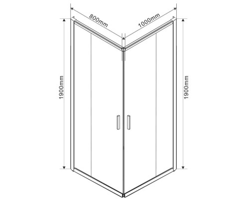 Душевой уголок Vincea Garda VSS-1G8010CLBN 100x80 см, профиль никель матовый, стекло прозрачное