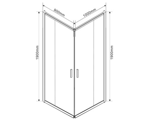 Душевой уголок Vincea Garda VSS-1G9010CLBN 100x90 см, профиль никель матовый, стекло прозрачное