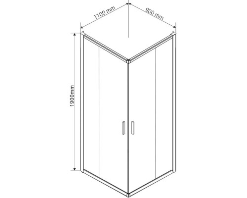 Душевой уголок Vincea Garda VSS-1G9011CLBN 110x90 см, профиль никель матовый, стекло прозрачное