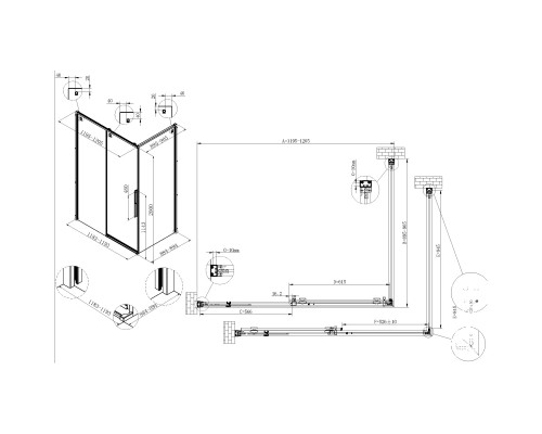 Душевой уголок Vincea Ultima VSR-7UL9012CL 120x90 см, профиль хром, стекло прозрачное