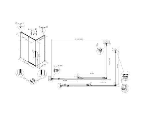 Душевой уголок Vincea Ultima VSR-7UL9014CL 140x90 см, профиль хром, стекло прозрачное