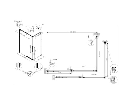 Душевой уголок Vincea Ultima VSR-7UL1014CL 140x100 см, профиль хром, стекло прозрачное