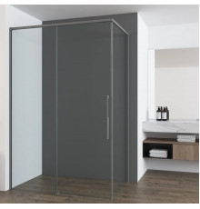 Душевой уголок Vincea Ultima VSR-7UL9010CLGM 100x90 см, профиль вороненая сталь, стекло прозрачное