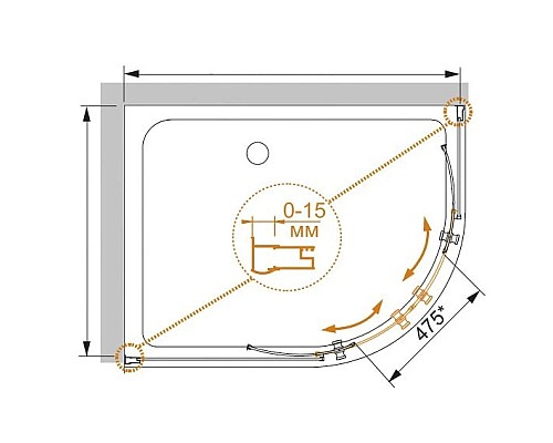 Купить Душевой уголок Cezares Pratico 100x80 см прозрачное стекло PRATICO-RH-2-100/80-C-Cr в магазине сантехники Santeh-Crystal.ru