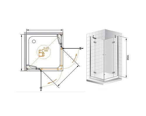 Приобрести Душевой уголок Cezares Verona 120x120 см прозрачное стекло VERONA-W-A-2-120-C-Cr в магазине сантехники Santeh-Crystal.ru