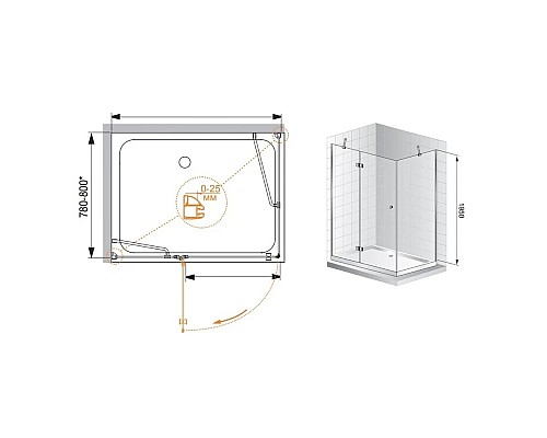 Заказать Душевой уголок Cezares Verona 120x80 см прозрачное стекло VERONA-W-AH-1-120/80-C-Cr в магазине сантехники Santeh-Crystal.ru