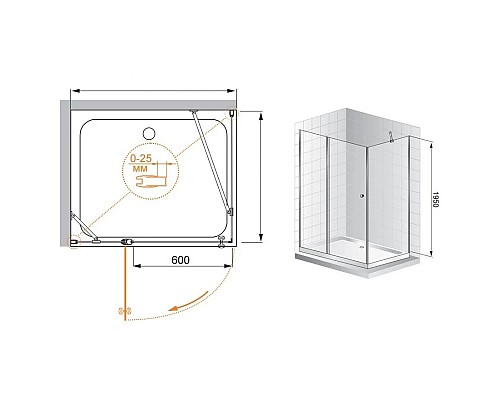 Заказать Душевой уголок Cezares Triumph 100x90 см прозрачное стекло TRIUMPH-D-AH-1-100/90-C-Cr-L в магазине сантехники Santeh-Crystal.ru