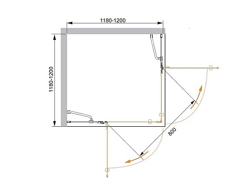 Приобрести Душевой уголок Cezares Bergamo 120x120 см прозрачное стекло BERGAMO-W-A-2-120-C-Cr в магазине сантехники Santeh-Crystal.ru