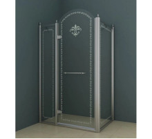 Душевой уголок Cezares Retro 120x100 см прозрачное c матовым узором RETRO-A-AH-12-120/100-CP-Cr-L