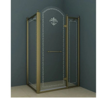 Душевой уголок Cezares Retro 120x100 см прозрачное c матовым узором RETRO-A-AH-12-120/100-CP-Br-R