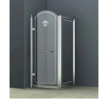 Душевой уголок Cezares Retro 90x90 см прозрачное c матовым узором RETRO-A-A-1-90-CP-Cr-L