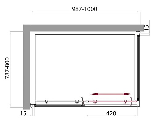 Заказать Душевой уголок 100х80 см BelBagno UNO-AH-1-100/80-C-Cr прозрачное в магазине сантехники Santeh-Crystal.ru