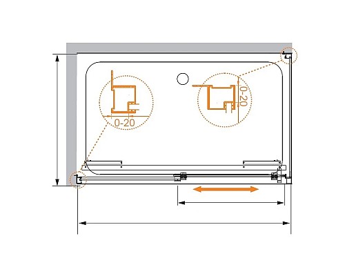 Заказать Душевой уголок 130х90 см Cezares LUX-SOFT-W-AH-1-130/90-C-Cr-IV прозрачное в магазине сантехники Santeh-Crystal.ru