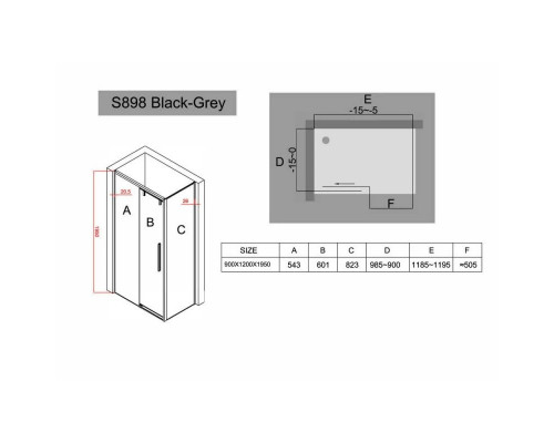 Заказать Душевой уголок 120х90 см Black & White Stellar Wind 8989012 серое в магазине сантехники Santeh-Crystal.ru