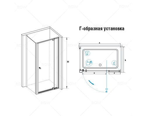 Приобрести Душевой уголок 68,5-80х70 см RGW PA-32 (PA-02+Z-050-1) Passage 04083277-011 прозрачное в магазине сантехники Santeh-Crystal.ru