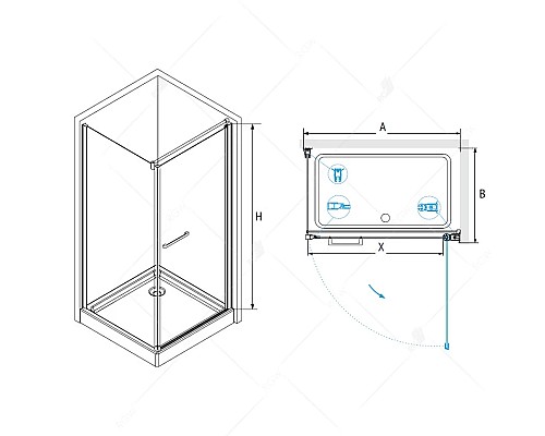 Заказать Душевой уголок 70х80 см RGW PA-48 (PA-03+Z-050-1+держатель) Passage 04084878-011 прозрачное в магазине сантехники Santeh-Crystal.ru