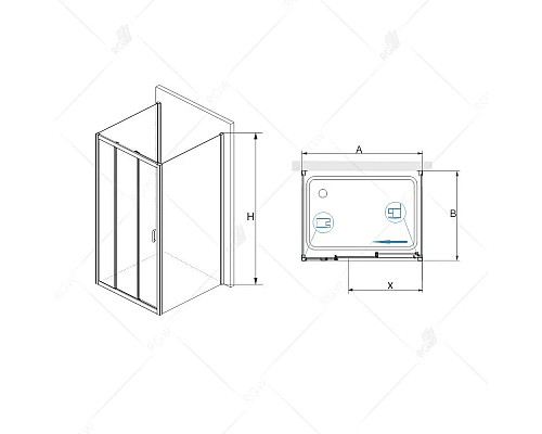 Заказать Душевой уголок 140х70 см RGW PA-73 (PA-13+Z-050-2) Passage 060873147-011 прозрачное в магазине сантехники Santeh-Crystal.ru